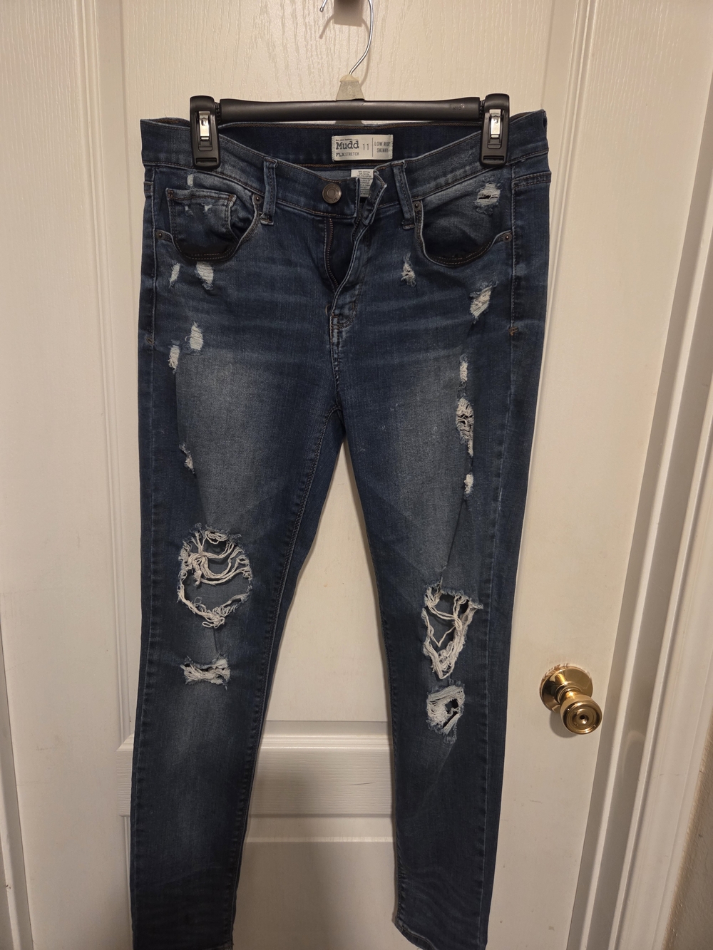 Mudd Dark Blue Distressed Skinny Jeans